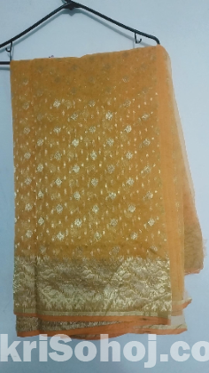 Jamdani Yellow saree